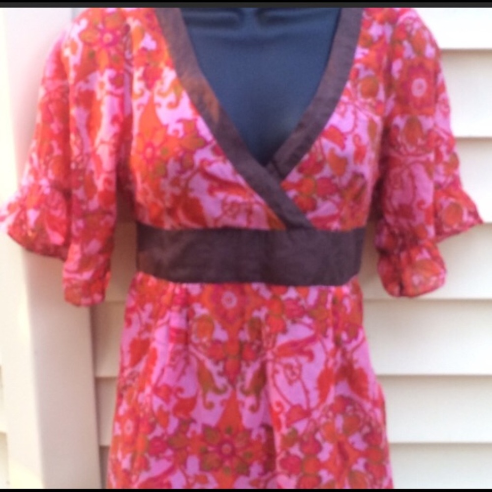 Anthropologie Country Mile silk Tie top Cottage Core Odille Vintage coquette 2